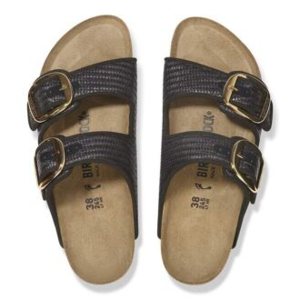 Arizona Big Buckle Textile Raffia Black
