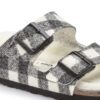 Arizona Shearling Suede Leather-Shearling Plaid White Arizona Shearling Suede Leather-Shearling Plaid White