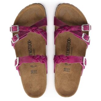 Franca Braided Oiled Leather Festival Fuchsia
