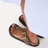 Gizeh Droplet Buckle Přírodní kůže Lakovaná Gizeh Droplet Buckle Přírodní kůže Lakovaná