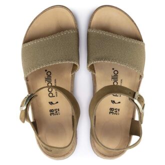Glenda semišová kůže a textil, vybledlá khaki Glenda semišová kůže a textil, vybledlá khaki