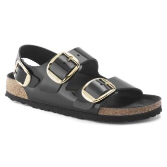 Milano Big Buckle z přírodní lakované kůže