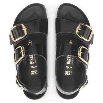 Milano Big Buckle z přírodní lakované kůže