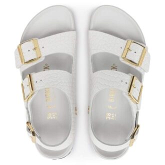 Milano Embossed Leather Emboss White